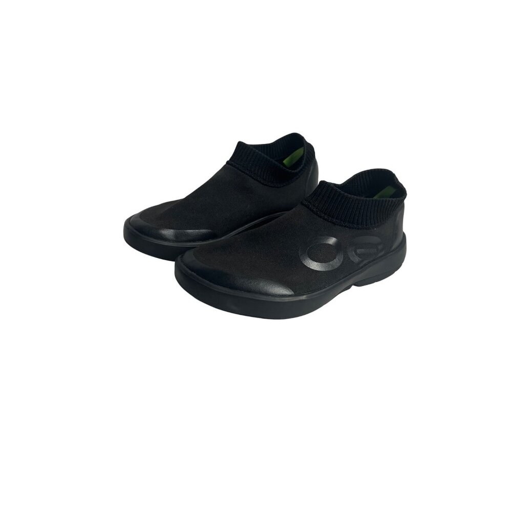 Oofos OOMG eeZee Mens Size 9.5 Black Slip-On Recovery Shoes With Comfort Foam